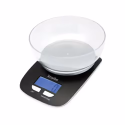 Terraillon - Balance de Cuisine Electronique de Precision Classic Bol - Capacité 5 kg - Ecran rétro éclairé - Bol 1,5 l