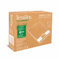 Terraillon Bamboo USB Bambou Comptoir Rectangle Balance de ménage électronique
