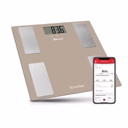 Terraillon COACH CONNECT, Pèse-personne électronique, 180 kg, 100 g, Marron, kg, Carré