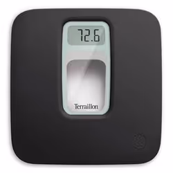 Terraillon 15244, Pèse-personne électronique, 160 kg, 100 g, Noir, kg, Carré