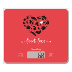 Terraillon Food Love Noir, Rouge Comptoir Rectangle Balance de ménage électronique