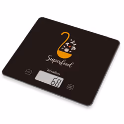 Terraillon T1040 Super Food, Balance de ménage électronique, 3 kg, 1 g, Noir, Verre, Comptoir