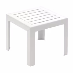 Table de jardin basse GROSFILLEX Miami carré blanc 2 personnes