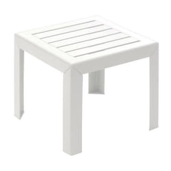 Table de jardin basse GROSFILLEX Miami carré blanc 2 personnes