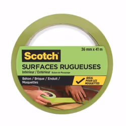 Adhère fermement et se retire facilement pendant 3 jours. Le Ruban de masquage premium pour surfaces rugueuses Scotch® possèd ...