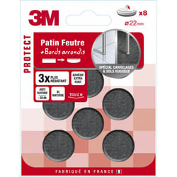 3M - Lot de 8 patins en feutre