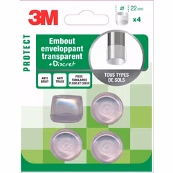 Spécial pieds tubulaires pleins et creux Embouts enveloppants discrets (transparents). Anti-bruit, anti-rayures et anti-trace ...
