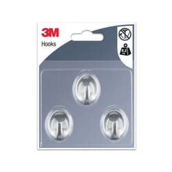 3M - Lot de 3 crochets adhésif argent 0.3 kg