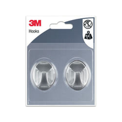 3M - Lot de 2 crochets adhésif argent 0.6 kg