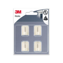3M - Lot de 4 crochets adhésif blanc