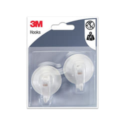 3M - Lot de 2 crochets à ventouse blanc