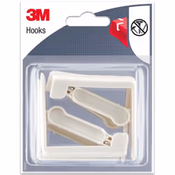 Lot de 4 crochets à clipser 3M, blanc