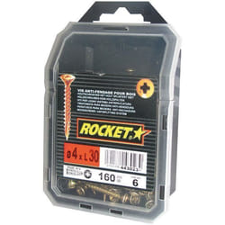 Vis - ROCKET - Modèle VYNEX - 4x30 mm - Acier bichromaté - Lot de 160 pièces