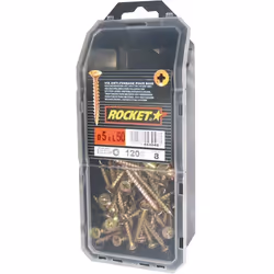 Vis Rocket - 5x50 mm - Filetage total - Tête fraisée Pozi - Acier bichromaté