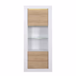 SCIAE ELT VITRE 1PO N01, 1 portes(s), 3 étagères, Blanc, Blanc, Porte à charnière, Bois