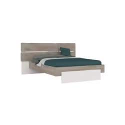 Lit prado blanc-bois lit 160x200cm