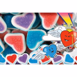Haribo Love p!k, Gélatine dure, Mûre, Framboise, Fraise, Multicolore, 1417 kJ, 334 kcal, 81 g