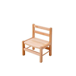 Chaise enfant vernis naturel - Combelle - 33x46x27 cm - Dossier haut - Activités créatives - Bois massif