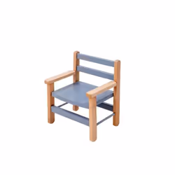 Fauteuil - COMBELLE - Juliette - Hybride Bleu Gris - 1 place - Bois massif