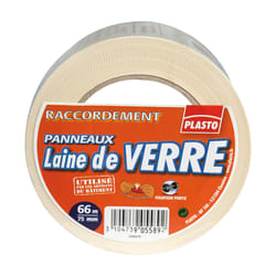 Plasto - Laine de Verre/Roche Imprimé pour Isolation - PLASTORaccord 66mm x 75mm - Adhésif et Produit d'Étanchéité