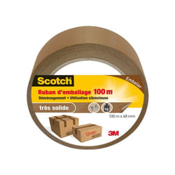 Adhésif emballage une face multiusage, scotch, L.100 m x L.48 mm marron