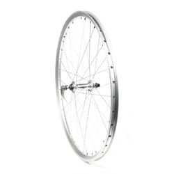 Roue avant VTT double paroi argent - RODI - Blocage MTB 36T Axe 100mm