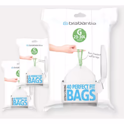 Lot de 6 distributeurs de 40 sacs poubelles 23/30 l blanc code G (dont 1 offert)