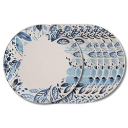 Assiette plate Jardin bleu 27 cm (lot de 6) - Trendup