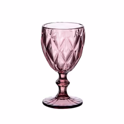 Boite de 6 verres à pied 25 cl diamond rose - Trend