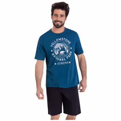 Pyjama court col rond homme Ecopack Athena