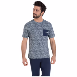 Pyjama long manches courtes col rond homme Summer Athena