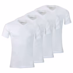Blanc 4/L Lot de 4 Tee-shirts homme col V Eco Pack