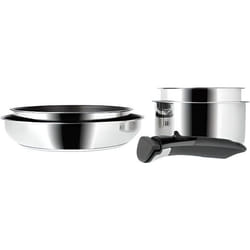 Batterie de cuisine - SITRAM - ARPEGE - 5 pièces - Inox - Poignée amovible - Anti-adhésif