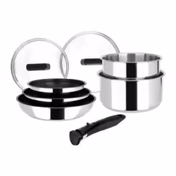 Batterie de cuisine - Sitram - Arpège - 8 pièces - Manche amovible - Inox - Argent
