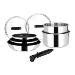 Batterie de cuisine - Sitram - Arpège - 8 pièces - Manche amovible - Inox - Argent