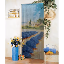 Rideau en bâtonnets de bambou champ de lavande Violet 90x200 cm