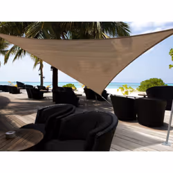 Toile solaire triangle terrasse en polyéthylène de haute qualité. Avec ceinture de renfort et anneaux inox. Filtre 90% des UV ...