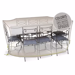 Toile en polyester haute densité 270 g/m² Convient pour des ensemble repas table + assises de 8 à 10 places Imperméable Enduc ...