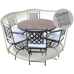 Housse de protection Cover Line pour table ronde + 6 chaises - ø 160 x 70 cm - Jardiline