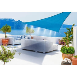 Voile dombrage triangulaire avec brumisateur - NO NAME - 3.60m - Bleu azur - Anti-UV - 180g/m²