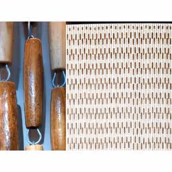 Rideau de porte en perles olives de bois vernies brun/beige Castellan 90 x 220 cm Morel