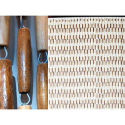 Rideau de porte en perles olives de bois vernies brun/beige Castellan 90 x 220 cm Morel