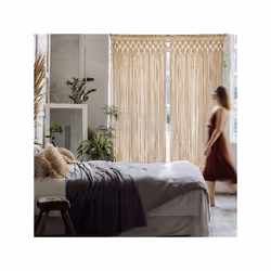 Rideau de porte Bohème en macramé 90x200cm écru - Morel