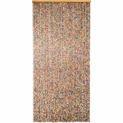 Rideau de porte en perles de bois multicolore - POP Morel Apportez une touche bohème et chaleureuse à votre maison avec ce ri ...