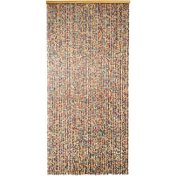 Rideau de porte en perles de bois carrée multicolore 90 x 200 cm - Morel