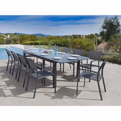 Table De Jardin En Aluminium Et Verre