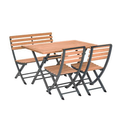Ensemble Repas Pliant En Teck