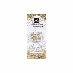 LE CHAT 3112430001018 10 CHIFFRES + SUPPORT + 1 BOUGIE ANNIVERSAIRE, INCOLORE, TAILLE UNIQUE