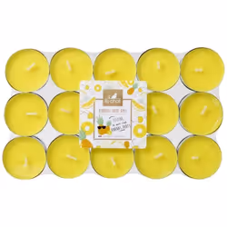 LE CHAT Lot de 30 bougies chauffe-plats Vendredi entre amis - Ø 38 cm - Parfum : ananas - Couleur : jaune