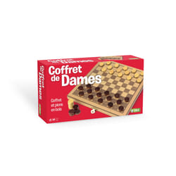 Cartamundi Coffret Dames En Marqueterie Hêtre, Pions Bois, 24 X 12 Cm